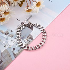 Tarnish Resistant Men's 304 Stainless Steel Cuban Link Chain Bracelets&nbsp;BJEW-JB06006