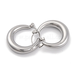 Non-Tarnish Moon Stainless Steel Hoop Earrings&nbsp;EJEW-H013-10P