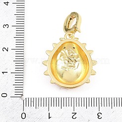 Brass Micro Pave Cubic Zirconia Pendants&nbsp;KK-H268-05C-G