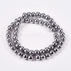 Electroplate Non-magnetic Synthetic Hematite Beads Strands&nbsp;G-J169A-8mm-02