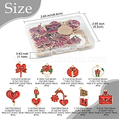 36Pcs 9 Styles Valentine's Day Theme Alloy Enamel Pendants&nbsp;ENAM-FS0002-48-RS