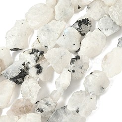 Raw Rough Natural Rainbow Moonstone Beads Strands&nbsp;G-M453-D03