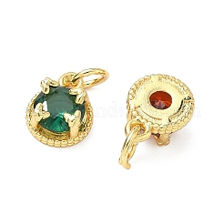 Brass Micro Pave Cubic Zirconia Pendants&nbsp;KK-L264-12G