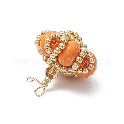 Handmade Glass Seed Beaded & Synthetic Dyed Imperial Jasper Beads Pendants&nbsp;PALLOY-MZ00770