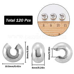 304 Stainless Steel Crimp Beads Covers&nbsp;STAS-SC0007-02B