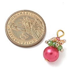 Baking Paint Pearlized Glass Pearl Pendants&nbsp;PALLOY-MZ00911