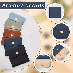 5Pcs 5 Colors PU Imitation Leather Jewelry Storage Bags&nbsp;ABAG-CL0001-04A