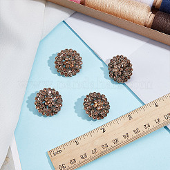 4Pcs 1-Hole Alloy Glass Shank Buttons&nbsp;FIND-DR0002-01AG