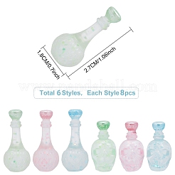 48Pcs 6 Styles Dummy Bottle Transparent Resin Cabochon&nbsp;RESI-OC0001-49