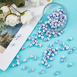 150Pcs Handmade Flower Printed Porcelain Ceramic Beads&nbsp;PORC-DC0001-09