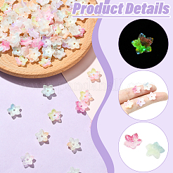 100Pcs Flower Luminous Resin Cabochons&nbsp;MRMJ-CJ0001-35