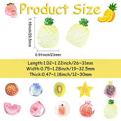 40Pcs 10 Styles Resin Fruit Sculpture Display Decorations&nbsp;DJEW-CJZ0001-008