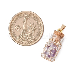 5Pcs Copper Wire Wrapped Glass Jar Pendants&nbsp;PALLOY-JF03642