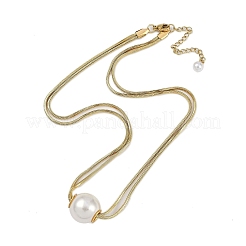 Ion Plating(IP) 304 Stainless Steel 2-Strand Snake Chain Necklaces&nbsp;NJEW-D080-07G