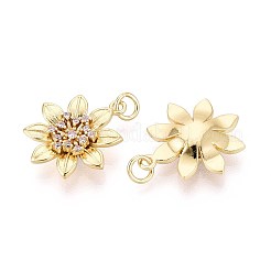 Brass Micro Pave Cubic Zirconia Pendants&nbsp;KK-T071-95G