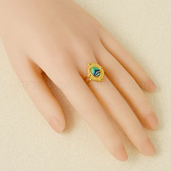 304 Stainless Steel with Natural Shell Cuff Open Rings for Women&nbsp;AL0644-4