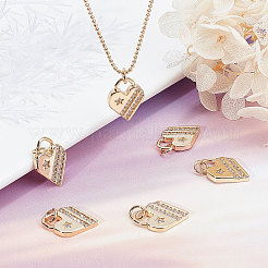 6Pcs Brass Micro Pave Cubic Zirconia Pendants&nbsp;KK-BBC0003-19