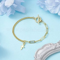 304 Stainless Steel Cross Charm Bracelet&nbsp;BJEW-JB10029