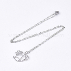 Non-Tarnish 201 Stainless Steel Pendant Necklaces&nbsp;LS-NJEW-T009-JN026-1-45