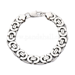 304 Stainless Steel Byzantine Chain Bracelets for Women Men&nbsp;BJEW-R018-22P-02