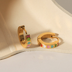 304 Stainless Steel Enamel Hoop Earrings&nbsp;FS1910