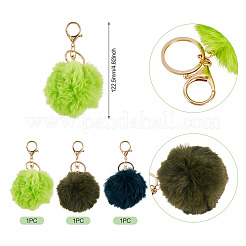 3Pcs 3 Colors Alloy Keychains&nbsp;KEYC-TA0004-69C