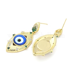 Rack Plating Brass Micro Pave Clear Cubic Zirconia Stud Earrings for Women&nbsp;EJEW-M260-23G-01