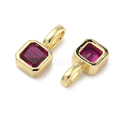 Brass Micro Pave Cubic Zirconia Charms&nbsp;KK-G555-21G-B