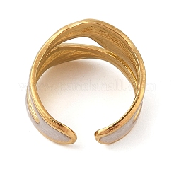 304 Stainless Steel Enamel Cuff Rings for Women&nbsp;RJEW-G324-03G