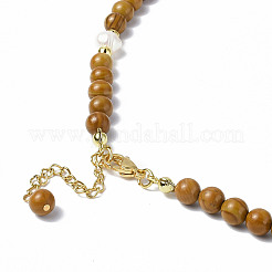 Gemstone & Natural Pearl & Glass Beaded Necklace with 304 Stainless Steel Clasp for Women&nbsp;NJEW-F302-06