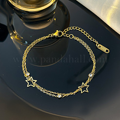 304 Stainless Steel Cable Chain Bracelets&nbsp;WG59DA4-01