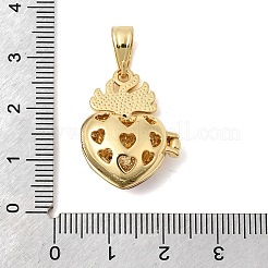 Brass Micro Pave Cubic Zirconia Locket Pendants&nbsp;KK-H267-027G-02
