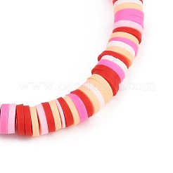 5Pcs 5 Colors 304 Stainless Steel Puffed Heart Charm Bracelets&nbsp;BJEW-JB12272