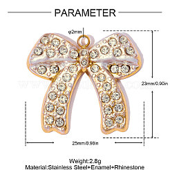 304 Stainless Steel with Floral White Enamel Pendants&nbsp;SA-OY001-35G