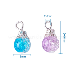 Baking Paint Crackle Glass Pendant&nbsp;CCG-KS0001-01