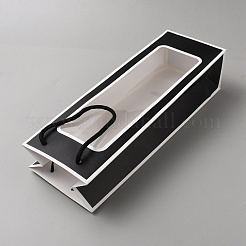 Paper Wine Gift Tote Pouches with with PVC Visible Window&nbsp;AJEW-WH0166-53