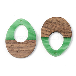 Opaque Resin & Walnut Wood Pendants&nbsp;LS-RESI-S389-014A-C03