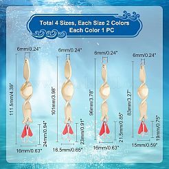 8Pcs 8 Style 201 Stainless Steel Fishing Crankbaits&nbsp;FIND-FH0003-68
