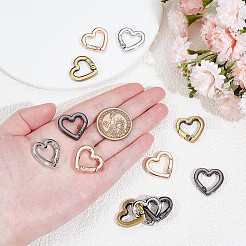 12Pcs 4 Colors Alloy Spring Gate Rings&nbsp;FIND-NB0006-20C