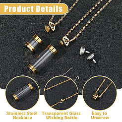 Transparent Glass Wishing Bottle Pendant&nbsp;NJEW-HS0001-01G