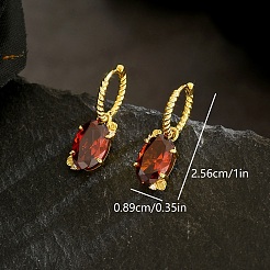 Brass Oval Hoop Earrings&nbsp;IY4111