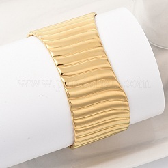 304 Stainless Steel Open Cuff Bangles for Women&nbsp;BJEW-Z086-02G