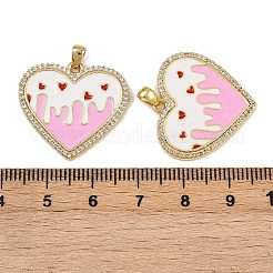 Brass Micro Pave Cubic Zirconia Pendants&nbsp;KK-A257-16G-02