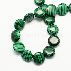 Flat Round Synthetic Malachite Beads Strands&nbsp;X-G-S110-11