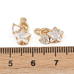 Brass Micro Pave Cubic Zirconia Charms&nbsp;KK-C115-14G