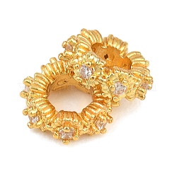 Brass Micro Pave Clear Cubic Zirconia European Beads&nbsp;KK-CBA6A75-44G