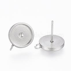Non-Tarnish 201 Stainless Steel Stud Earring Settings&nbsp;LS-STAS-G179-41P-10mm