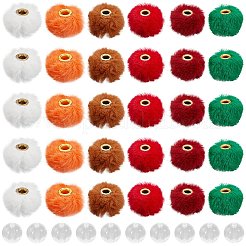 60Pcs 6 Colors Imitation Rabbit Hair European Beads&nbsp;FIND-PA0001-25