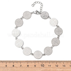 Religion 304 Stainless Steel Link Chain Bracelets for Women&nbsp;BJEW-F524-01P