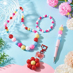 100Pcs 5 Styles Opaque Acrylic Beads&nbsp;MACR-TADJ0001-12G